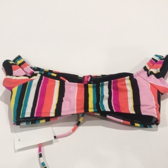 Kenneth Cole reaction bikini top vertical stripes NWT size small multicolor - Picture 2 of 2